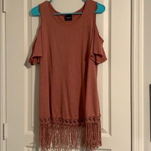 Off the shoulder long shirt